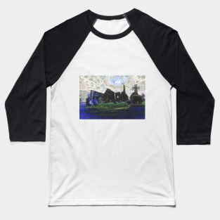 Clonmacnoise Abbey ruins in County Offaly in Ireland Baseball T-Shirt